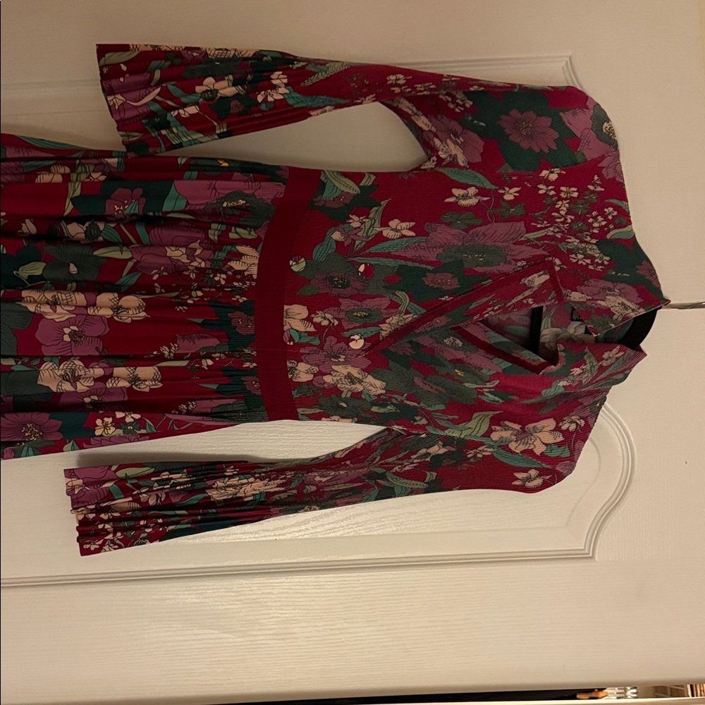 Current Air Floral Midi Dress - Red and Green